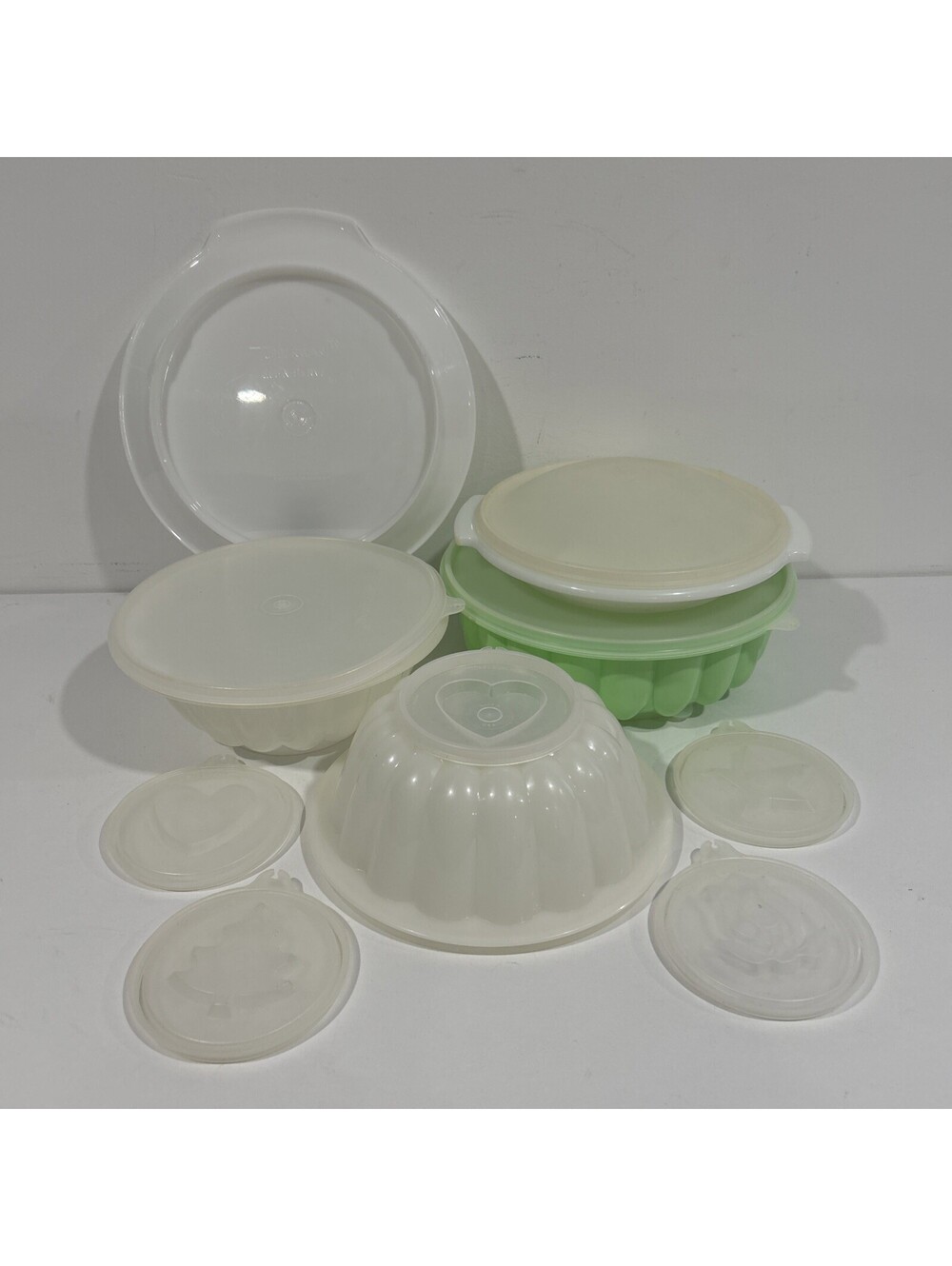 Vintage Tupperware Mint Green Jello Mold Jel-N-Serve Retro 9 Piece Set